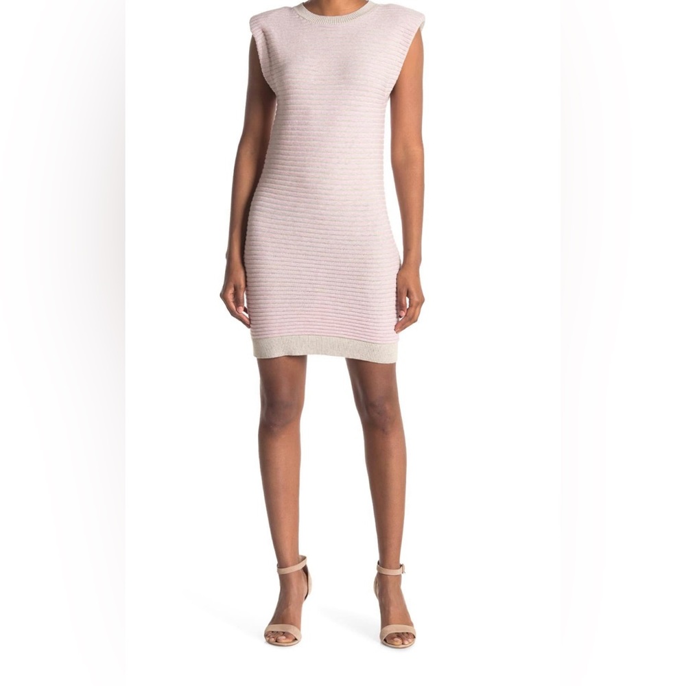 WAYF PINK & OATMEAL SWEATER DRESS NWT